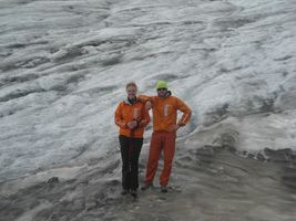 Ben and Bethany Fisher on Harding ice Field